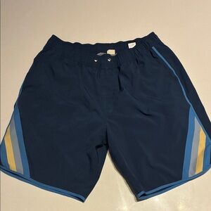 Fair Harbor Navy Blue Pattern Swim Trunks